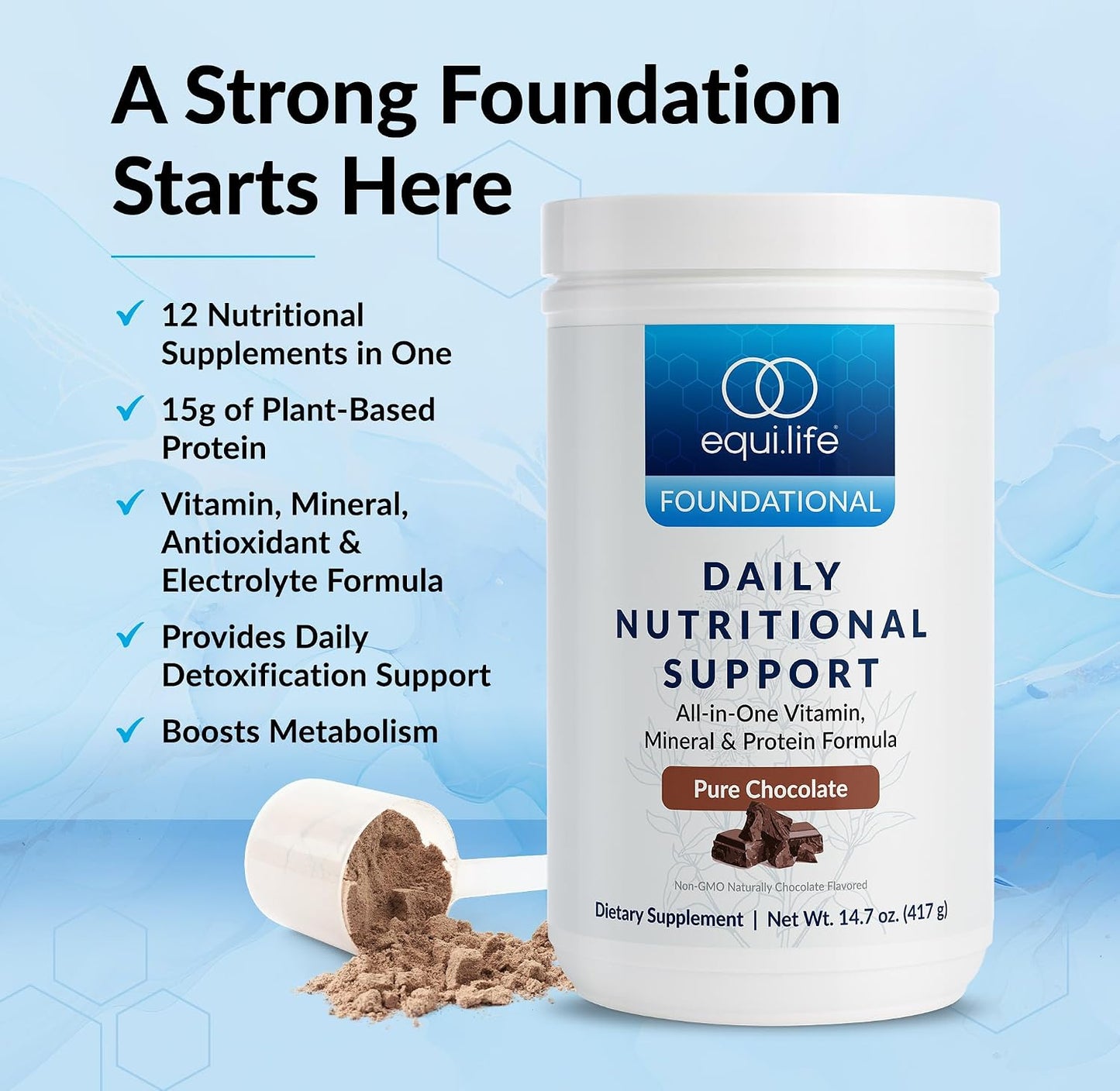 Equilife Chocolate Daily Nutritional Support & Unflavored Superfoods Bundle