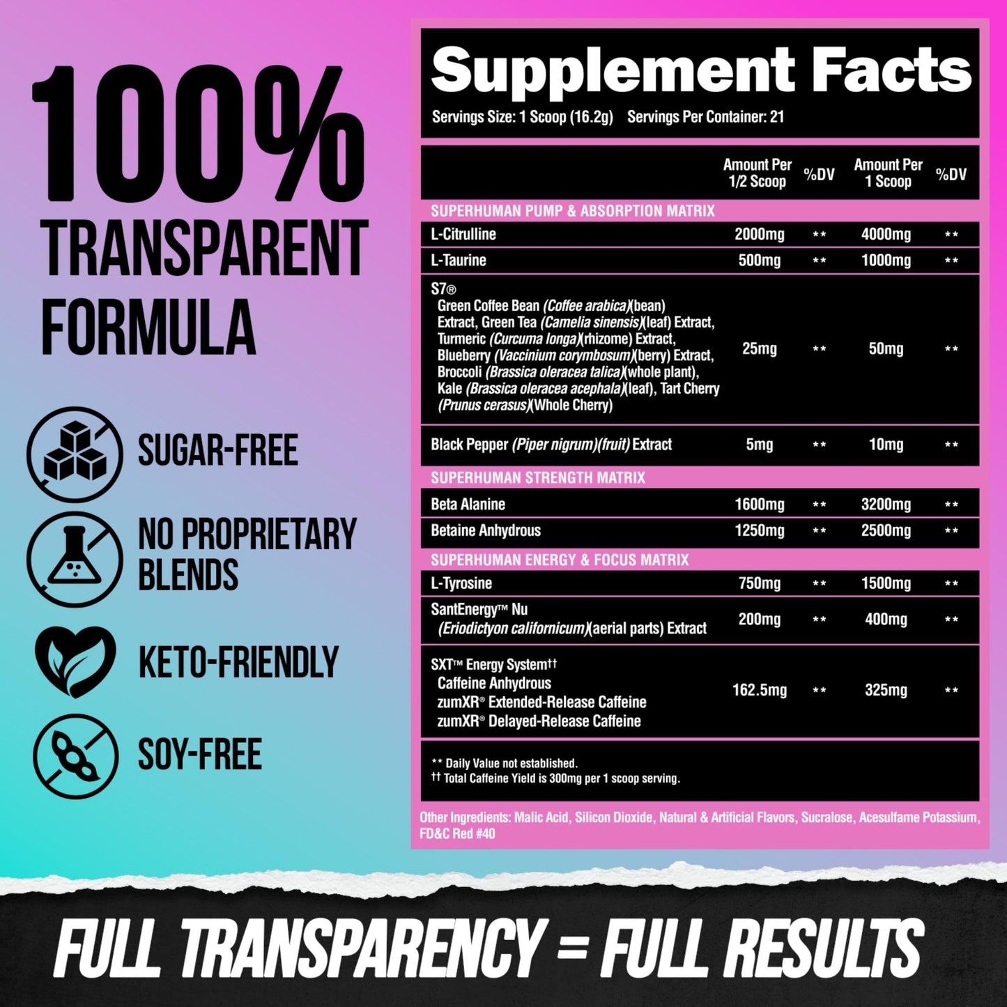 ALPHA LION Superhuman Pre Workout Powder, Beta Alanine, L-Taurine & Tri-Source Caffeine for Sustained Energy & Focus, Nitric Oxide & Citrulline for Pump (21 Servings, Sour Gummy Bear Flavor)