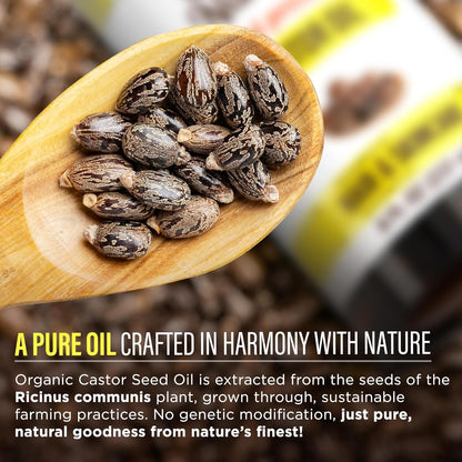 GuruNanda Castor Oil USDA Certified Organic, Pure & Natural, 8 fl oz