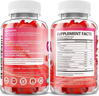GABA Gummies, Strawberry Flavor, 60 Count