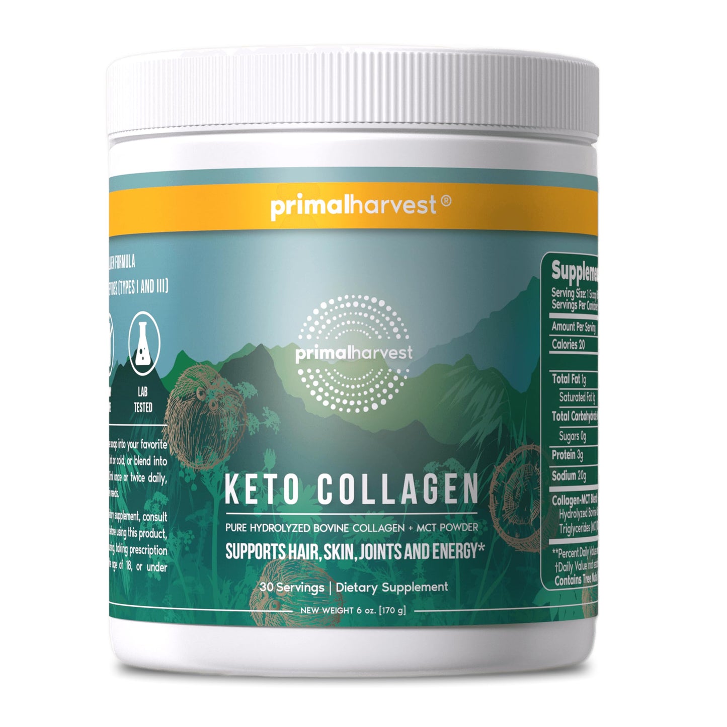 Primal Harvest Collagen - Powdered Daily Supplement, Dairy & Gluten Free
