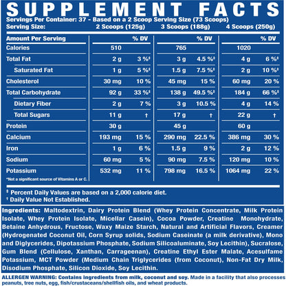 Ronnie Coleman Signature Series King Mass XL Mass Gainer Protein Powder, Muscle