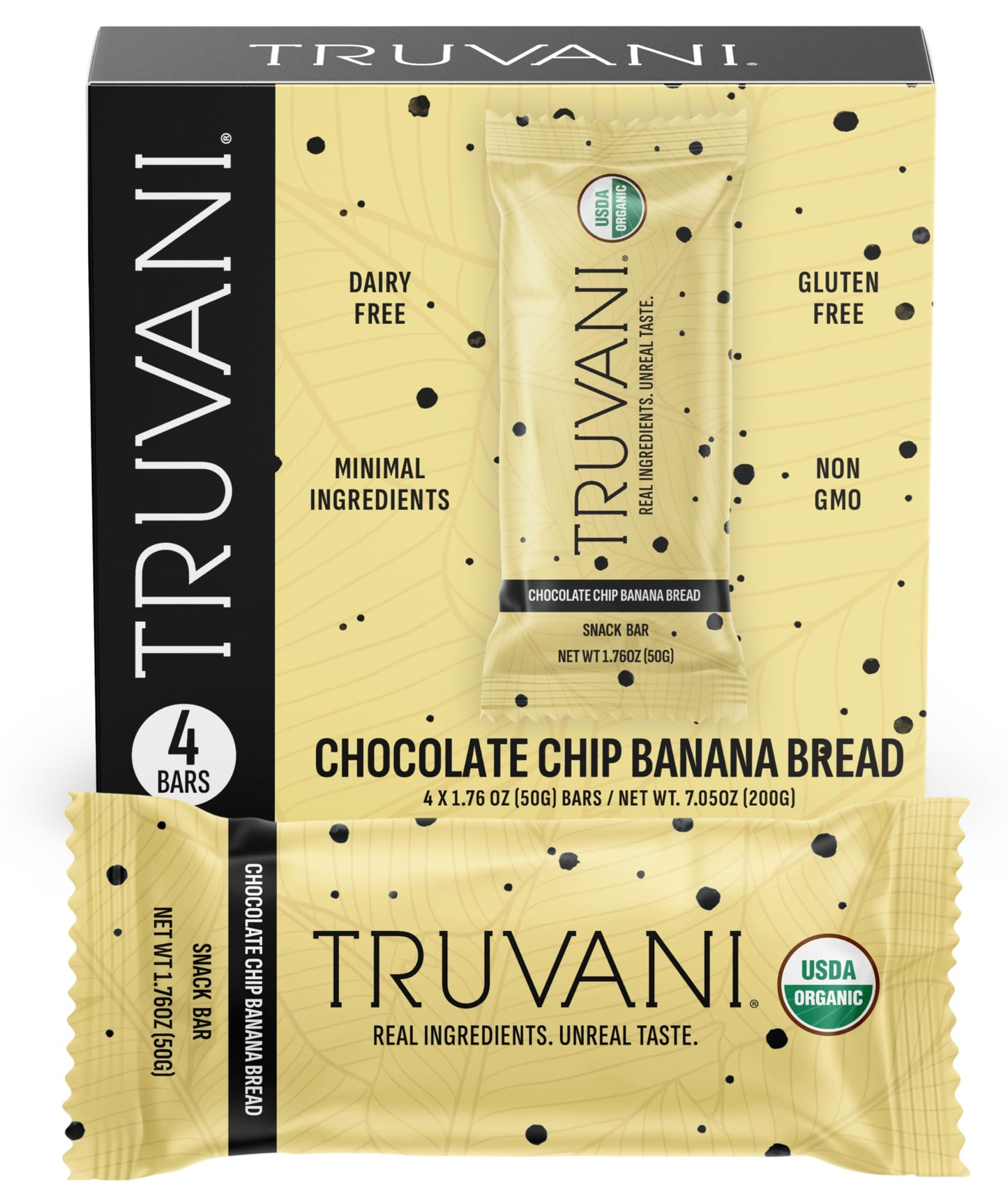 Truvani Plant Based Snack Bars | Variety | 12 Pack | Vegan | 5-8g Protein | USDA Organic and Vegan | Dairy, Soy, and Gluten Free | Individually Wrapped