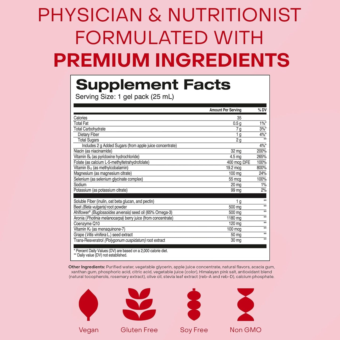 Healthycell Heart & Vascular Health Daily Liquid Supplement - 30 Gel Packs | 30 Day Supply of Liquid Supplement for Cardiovascular Support with Beet Root Powder, Resveratrol, CoQ10, Omega-3 & Vitamin K