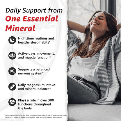 10X Health Magnesium Oxide Supplement, Sleep & Muscle Support, 60 Capsules | Magnesium for sleep support, relaxation support, muscle function, recovery support, and balanced nervous system*