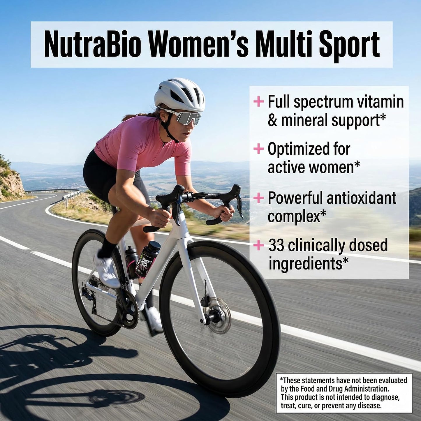 NutraBio Multisport for Women - Womens MultiVitamin - 33 Vitamins, Minerals, Micronutrients - Rich in Antioxidants - Supports Peak Athletic Performance, Energy, Metabolism (120 Vegetable Capsules)