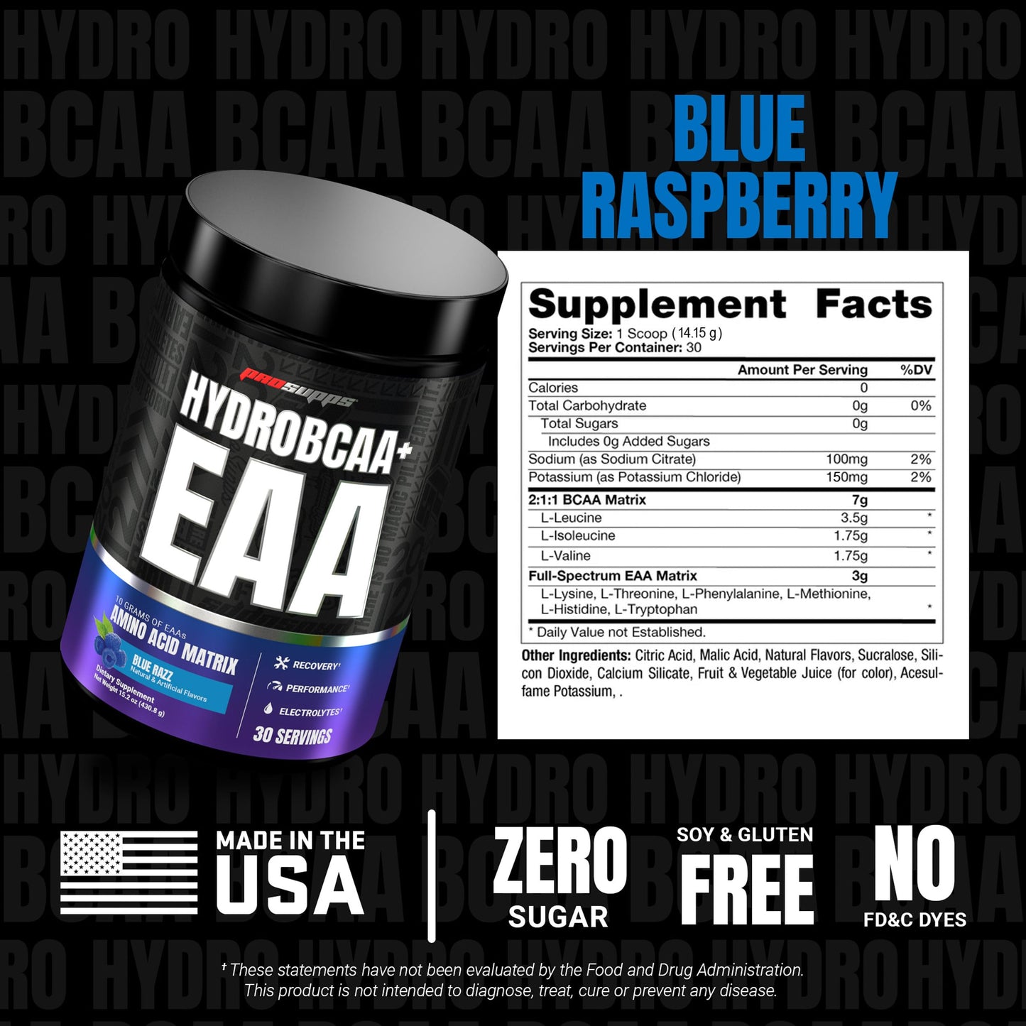 ProSupps HydroBCAA Essential Amino Acids Powder, Fruit Punch - Workout Supplement with BCAA, EAAs & Electrolytes for Hydration & Recovery - Stimulant-Free, Soy & Gluten-Free - 30 Servings
