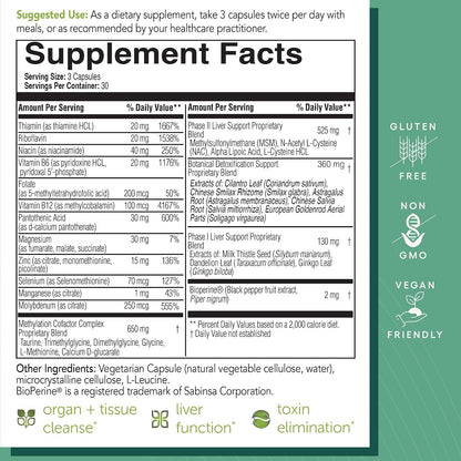 EcoNugenics ecoDetox Supplement for Liver Detox & Total Body Cleanse – Helps Enhance Digestive Health & Energy – Formulation w/Milk Thistle, Vitamin B12, Magnesium & More – 90 Capsules