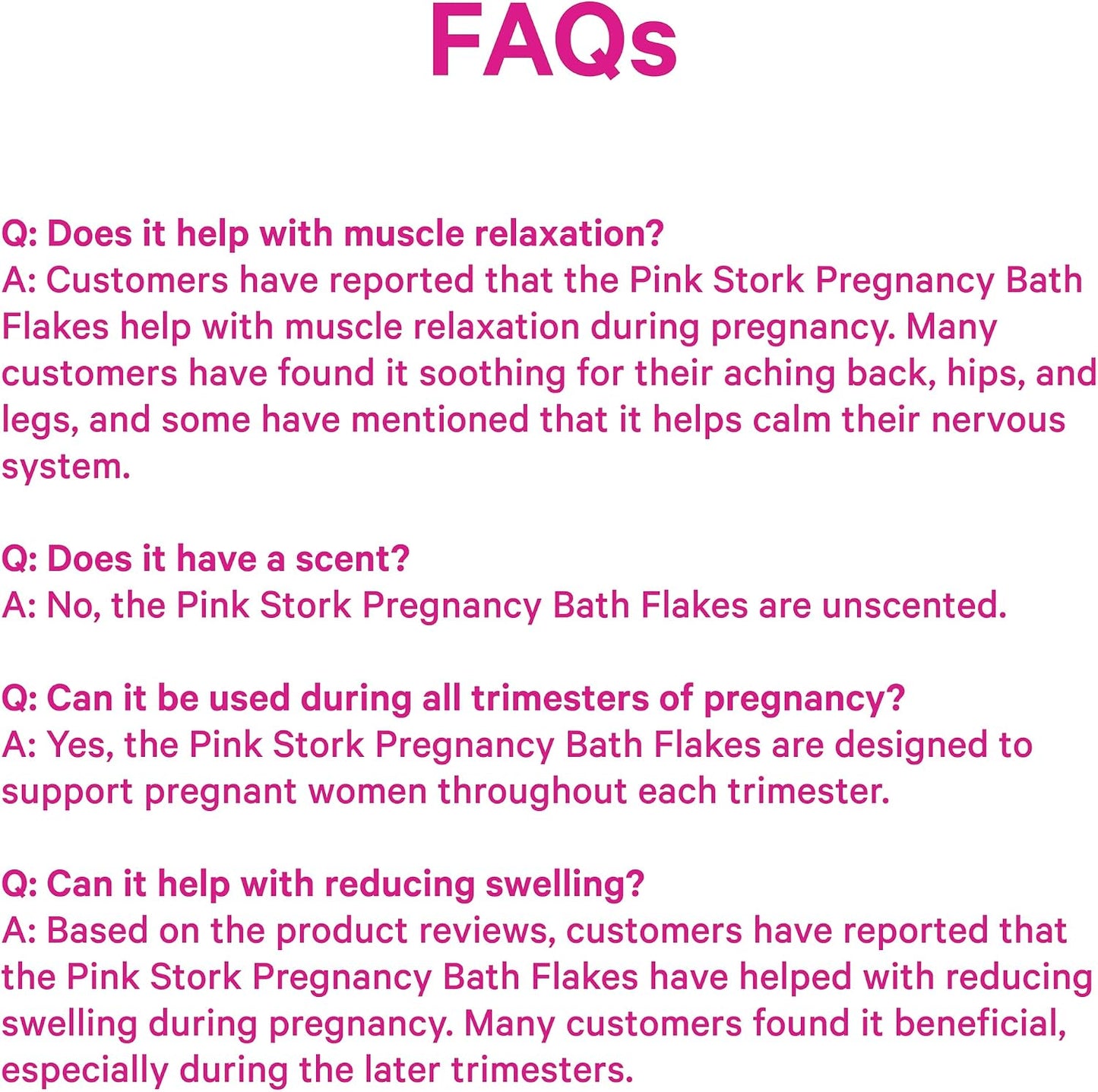 Pink Stork Pregnancy Bath Soak with Pure Magnesium Flakes, Unscented, 2 lb | 100% Dead Sea Salt, Support Pregnancy Comfort, Ease Feelings of Stress, Clean, Fragrance-Free