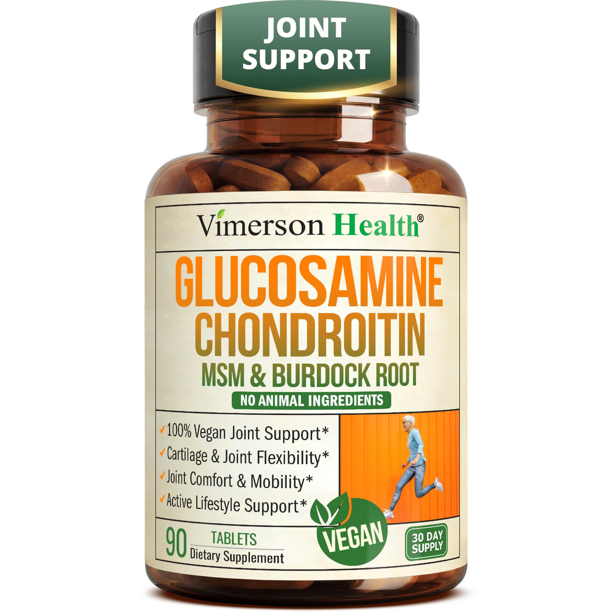 Glucosamine Chondroitin MSM Joint Support Supplement for Women & Men 90 Ct
