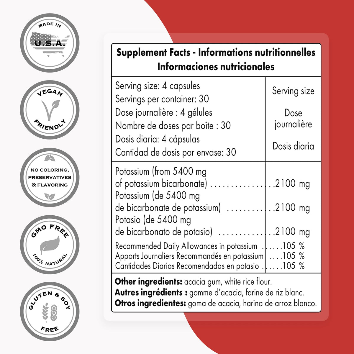 Supersmart - Potassium Bicarbonate 5400mg per Day (High Dose) - Electrolyte Mineral