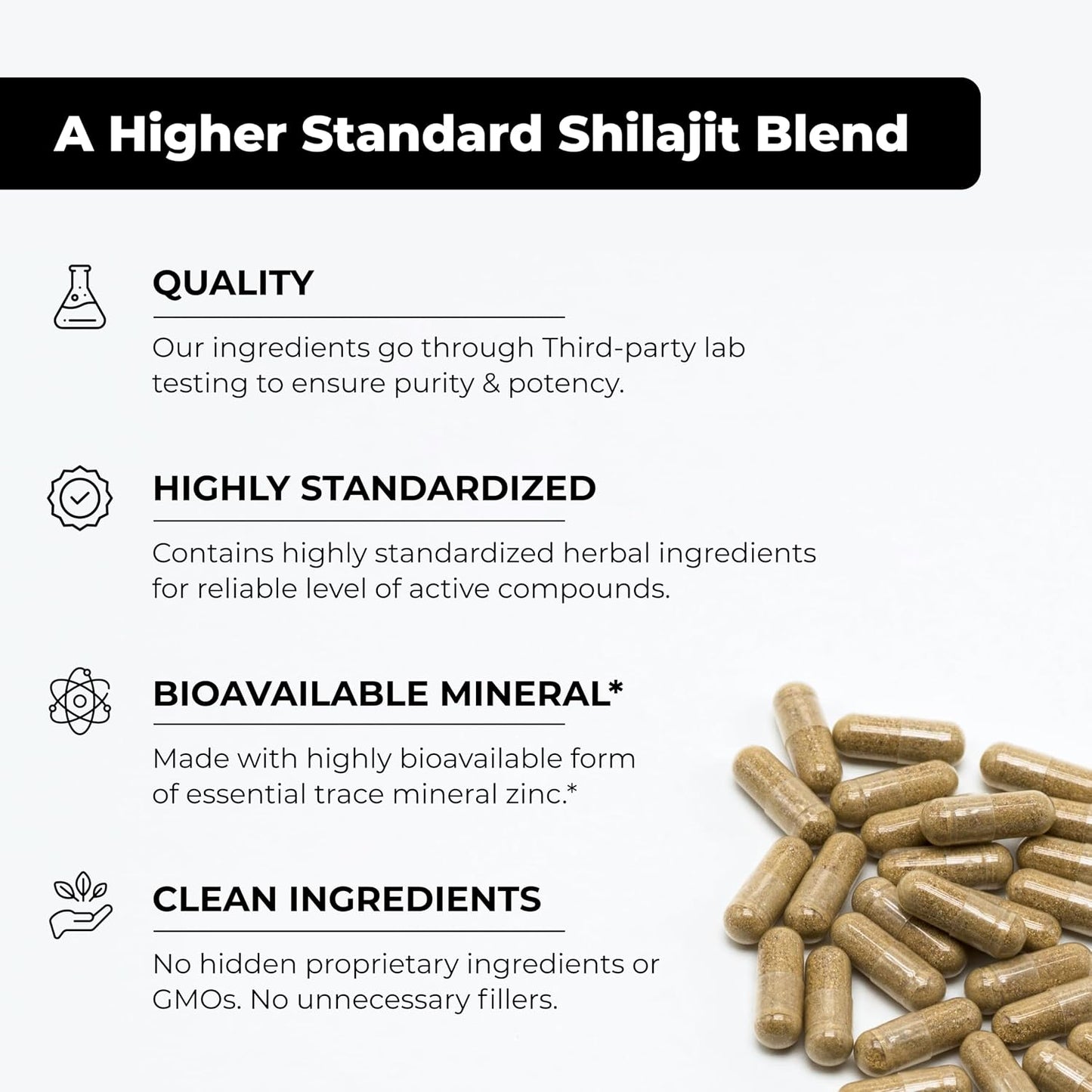 Shilajit for Men Capsules 10-in-1 Blend 60 Count 2 Month Supply | SANDHUHERBALS Himalayan Shilajit with Ashwagandha, Rhodiola Rosea, Panax Ginseng, Zinc, Turmeric for men and women.