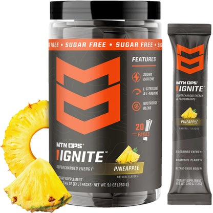 MTN OPS Ignite Energy Powder, Zero Sugar, Tiger's Blood