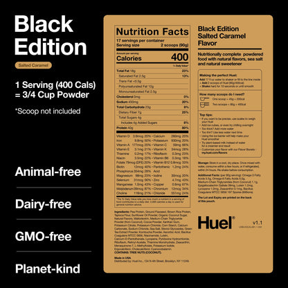 Huel Black Edition | Salted Caramel 40g Vegan Protein Powder | Nutritionally Complete