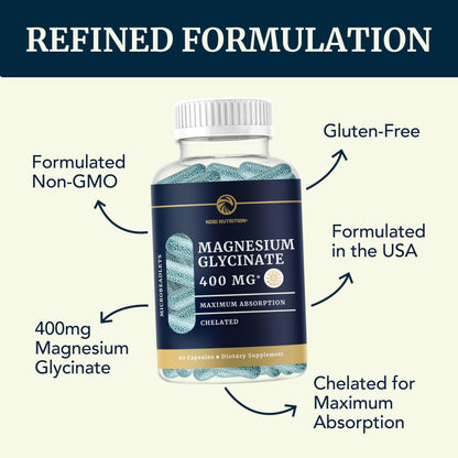 Magnesium Glycinate Supplement | Advanced Microbeadlets | Chelated for Maximum
