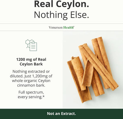 Organic Ceylon Cinnamon Capsules (Canela de Ceylan) – 60 Easy-Swallow Caps