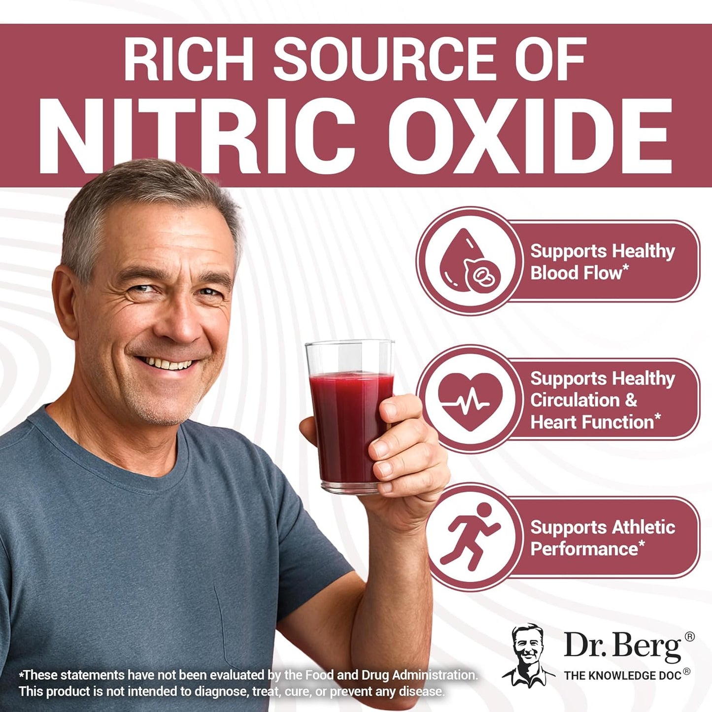 Dr. Berg Raw Organic Beet Powder from Real Earth-Grown Beets – USDA Certified Organic Beet Root Powder to Support Nitric Oxide Levels, Energy, Blood Flow, & Heart Health* – 30 Servings