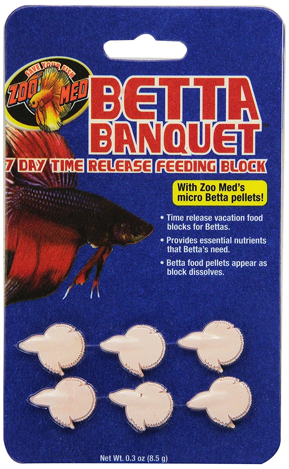 Zoo Med Betta Banquet Blocks 6 Card (Set Of 2), fish, 0.3 ounces