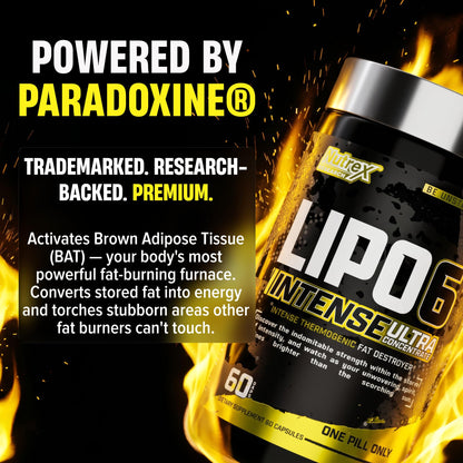Nutrex Research Lipo6 Black Intense Ultra Concentrate Thermogenic Belly Fat Burner for Men and Women | Diet Weight Loss Supplement and Appetite Suppressant | 60 Diet Pills