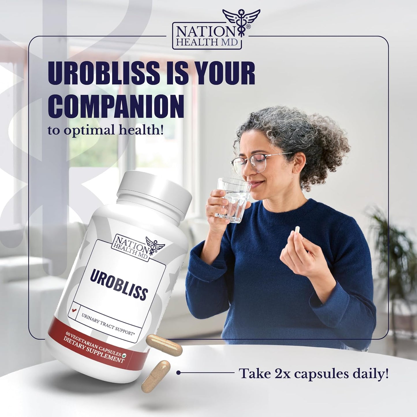UroBliss UTI Supplements - D Mannose with Cranberry Extract, Propolis & Vitamin D3 - UTI Relief, Bladder Support & Urinary Tract Health for Women - 60 Capsules