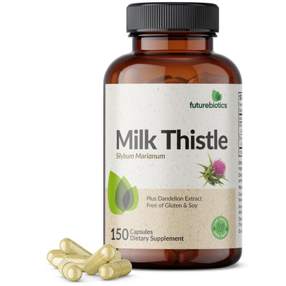 Futurebiotics Milk Thistle Silymarin Marianum & Dandelion Extract Liver Health Support, Antioxidant Support, Detox, 300 Capsules