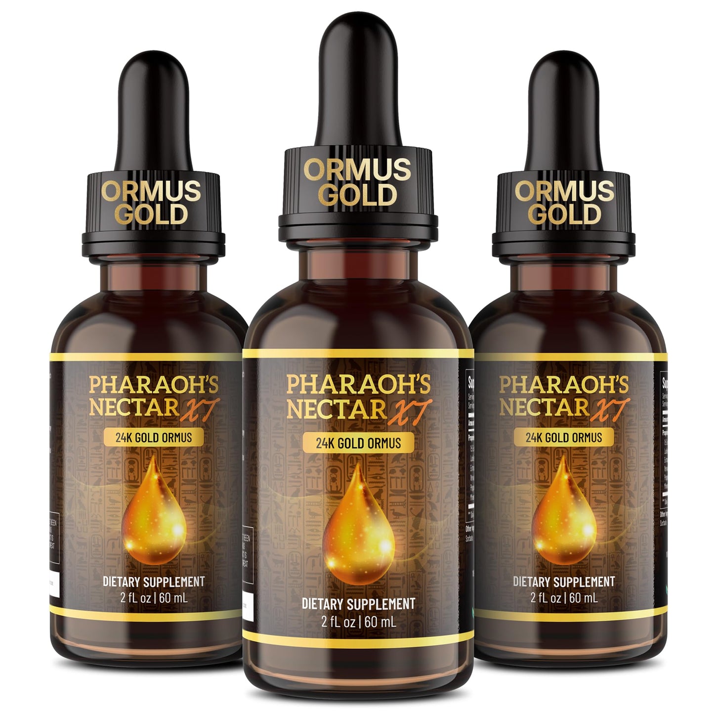 Pharaoh's Nectar XT 24K Monoatomic Gold Ormus Liquid | Third Eye Awakening + Vivid Dreaming, Clean Energy + Mental Clarity, Spiritual Supplement, 60mL
