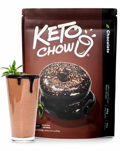 Keto Chow Chocolate CORE with Stevia Meal Replacement Shake Powder, 1 Meal