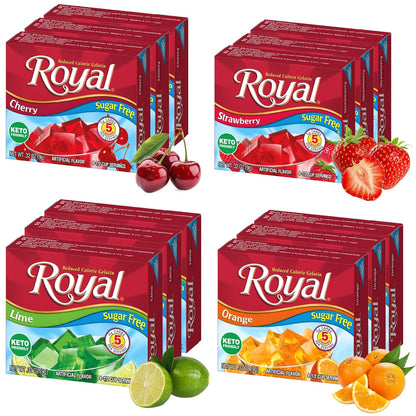 Royal Sugar Free Gelatin Mix Variety Pack - 12 Assorted Gelatin Boxes