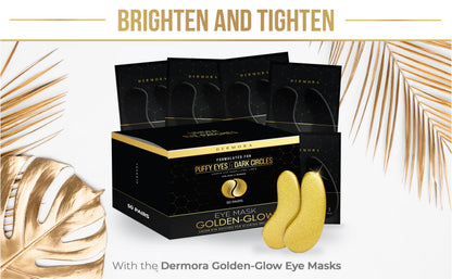 DERMORA Golden Glow Under Eye Patches (50 Pairs Eye Gels) - Rejuvenating Treatment