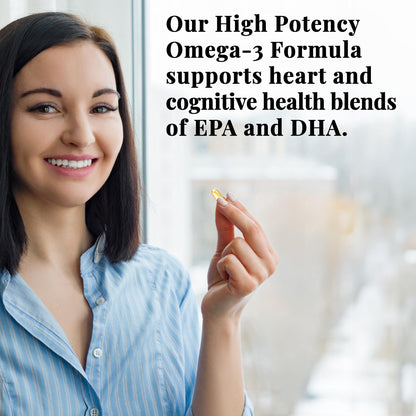 Basic Brands Smart Heart Omega-3 Fish Oil 1000 mg | Heart, Brain & Joint Health, Healthy Triglycerides, Purified Fish Oil, Non-GMO, Gluten-Free, 50 Softgels
