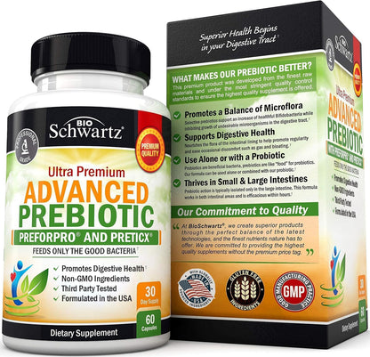 Advanced Prebiotic Fiber | Fast Acting Gut Health Supplement | 60 Capsules