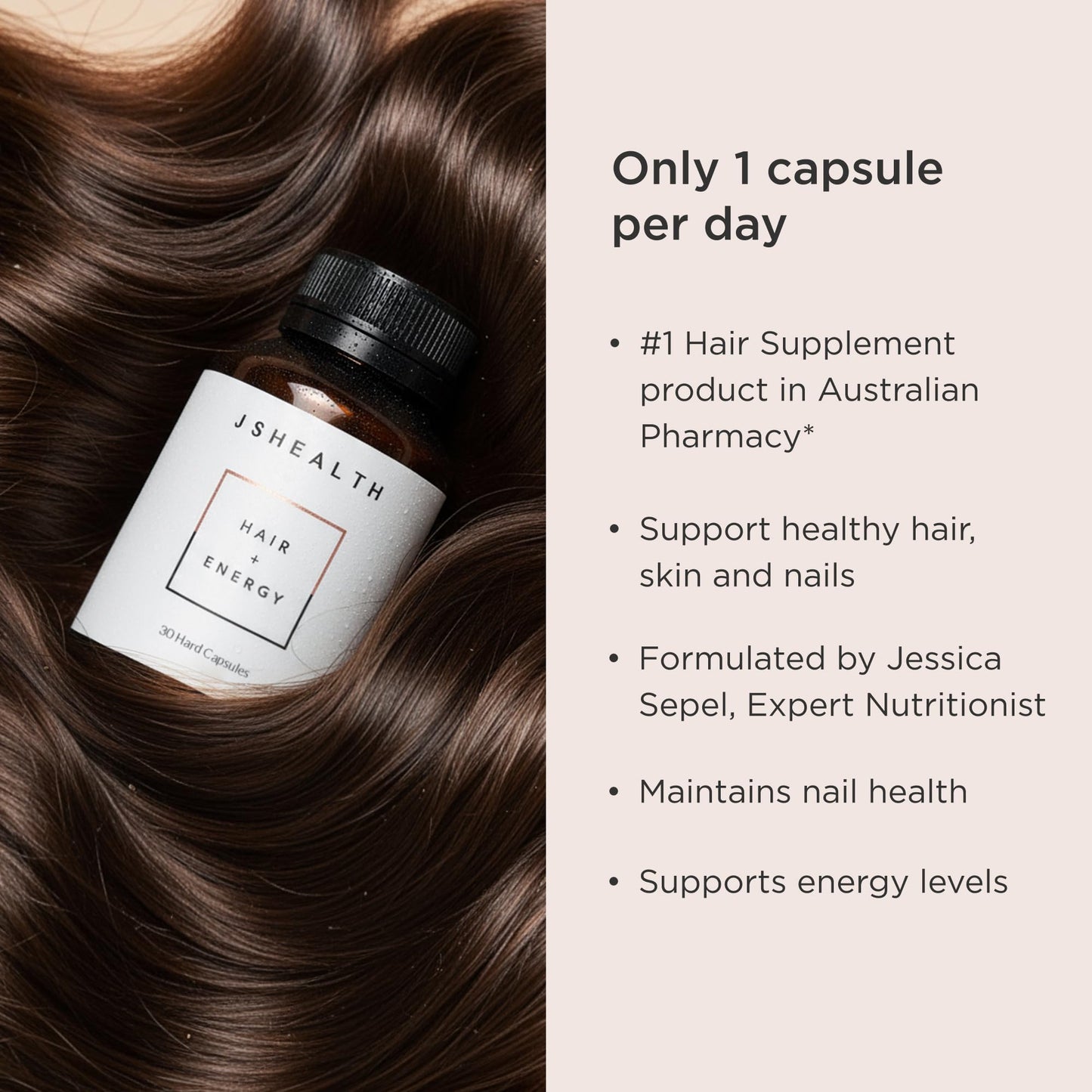 JSHealth Hair Growth Vitamins for Women. Hair + Energy with Kelp Iodine and Zinc. Supports Thickness, Strength, Energy. Nutritionist-Formulated (60 Capsules) | Hair Vitamins for Women and Men, Zinc and Iodine Hair Supplements for Hair Growth