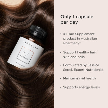 JSHealth Hair Growth Vitamins for Women. Hair + Energy with Kelp Iodine and Zinc. Supports Thickness, Strength, Energy. Nutritionist-Formulated (60 Capsules) | Hair Vitamins for Women and Men, Zinc and Iodine Hair Supplements for Hair Growth