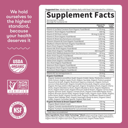 Garden of Life Organics Women 40+ Multivitamin, Vegan, 120 Tablets