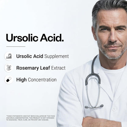 Supersmart - Ursolic Acid 300mg per Day (Well-Tolerated) - Rosemary Leaf Extract Supplement | Non-GMO & Gluten Free - 90 Vegetarian Capsules