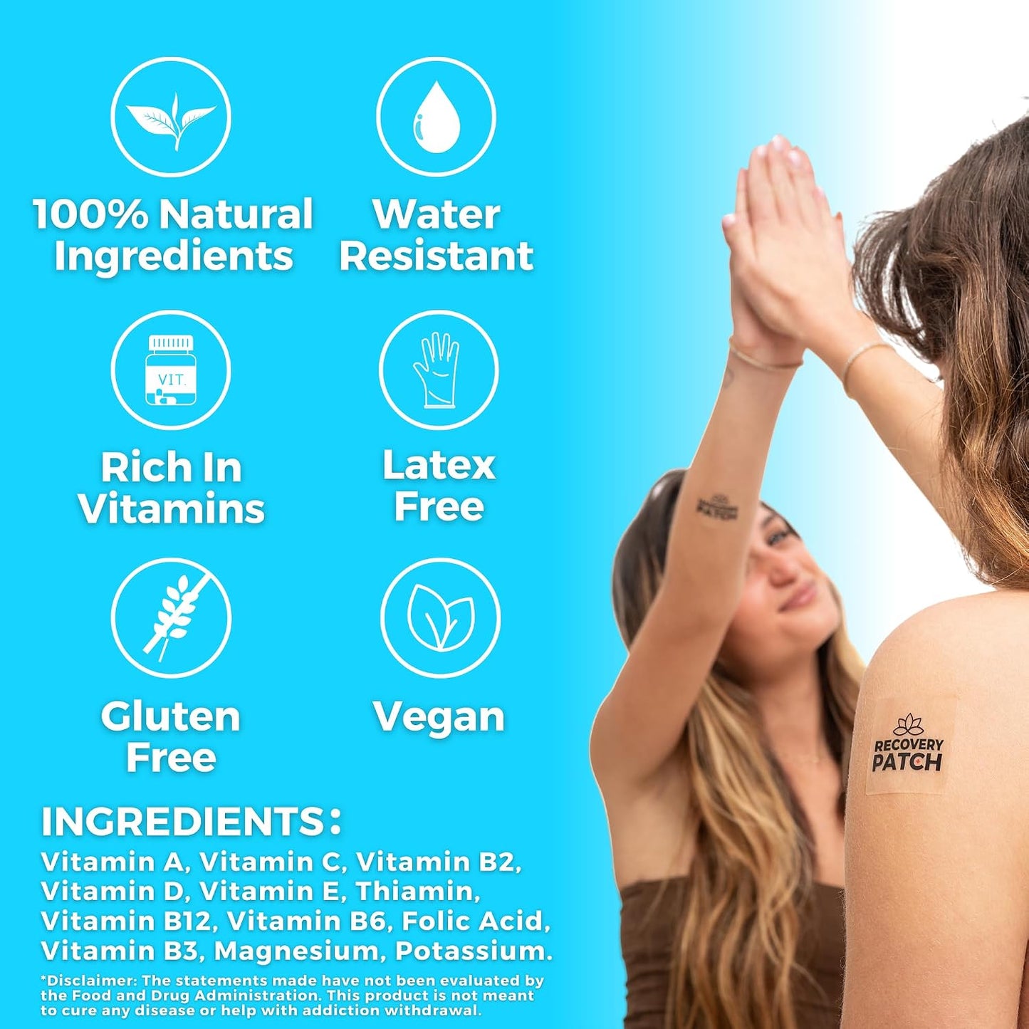 Party Treats Recovery Patches 28 Pack - Wake Up Refreshed & Energized | 100% Natural Ingredients Patch, Individually Wrapped, Skin-Friendly & Waterproof, Enhanced Morning Formula