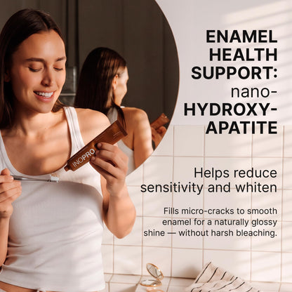 INOPRO Whitening Hydroxyapatite Toothpaste with Probiotic for Sensitive Teeth, Fluoride Free Enamel Support Toothpaste, SLS Free, Baking Soda, Coconut Oil, 5oz