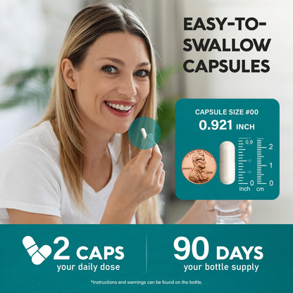 GABA L-Theanine 900 mg - Magnesium | Vitamin B6 - Calm, Sleep, Relaxation & Mood Support - Lab Tested - 750 mg Gamma AminoButyric Acid, 150 mg L-Theanine - Non-Habit Forming, Vegan - 120 Capsules