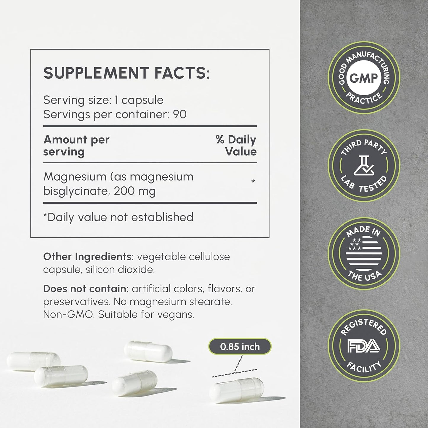 partiQlar Magnesium Glycinate 200mg - Sleep & Muscle Support, 60 Caps