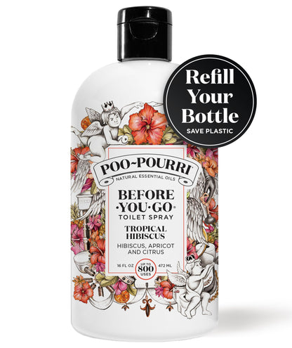 Poo-Pourri Before-You-Go Toilet Spray, Tropical Hibiscus, 2 Fl Oz - Hibiscus, Apricot and Citrus