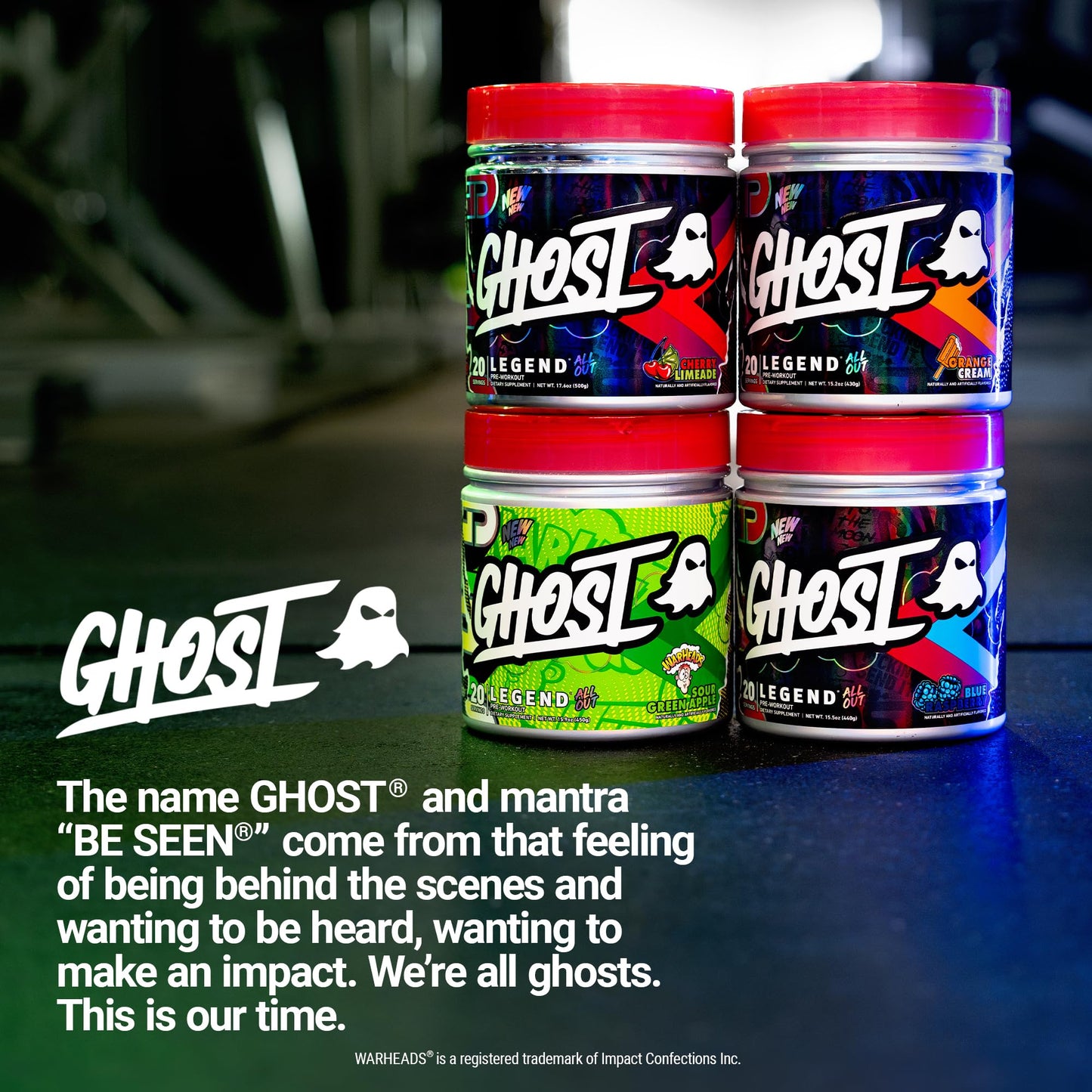 GHOST Legend All Out Pre-Workout Powder, Strawbango - 20 Servings - Preworkout Drink Mix Supplement for Men & Women - Energy & Pumps - Caffeine, Beta Alanine, Betaine, NO3-T- Sugar Free