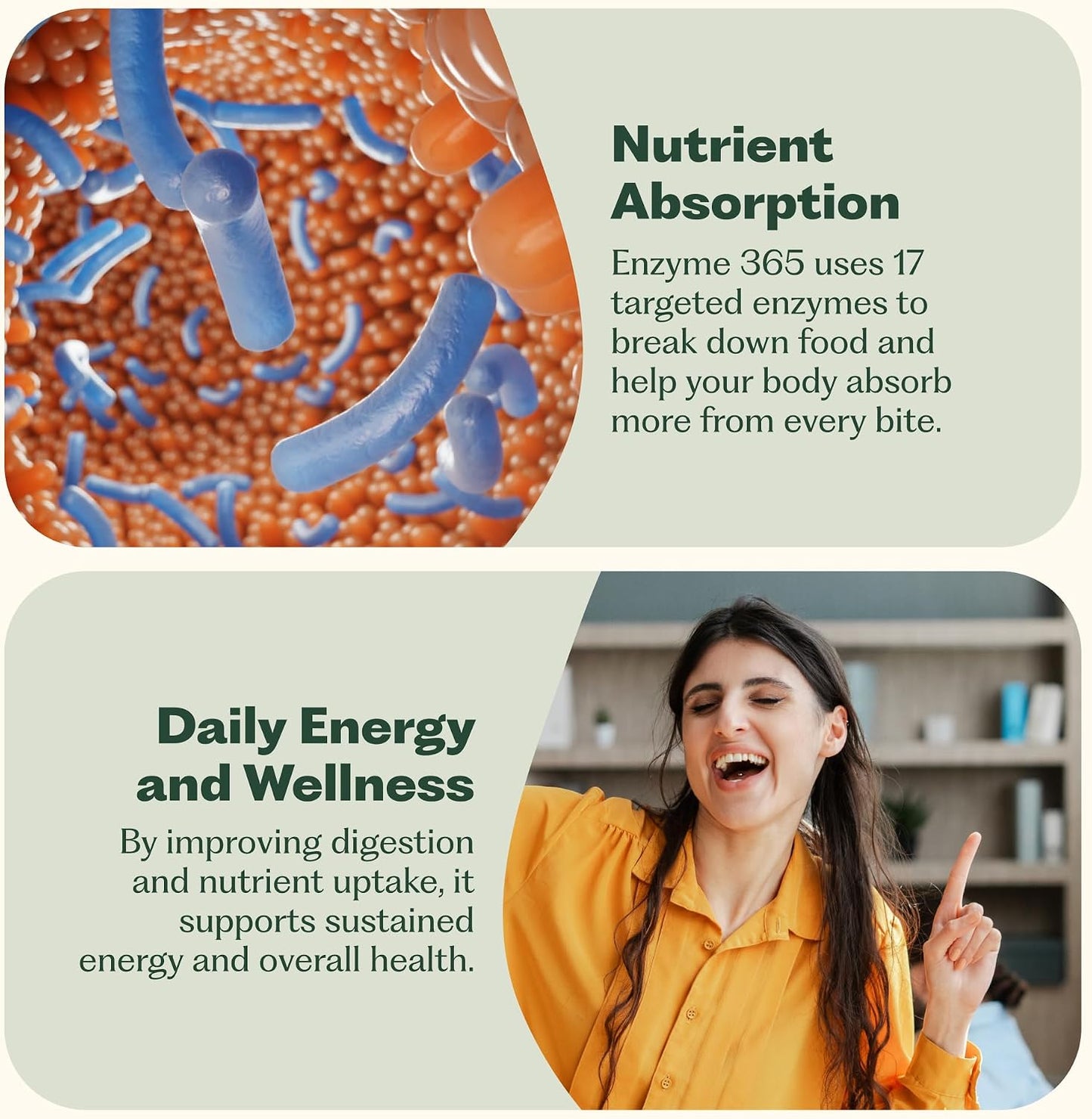 Enzyme 365 Advanced Digestive Enzymes Supplement with 17 Enzymes & Soothing Herbs | Supports Digestion, Reduces Bloating & Gas, Boosts Nutrient Absorption & Energy | 30 Servings | 17 Enzymes & Soothing Herbs, Supports Digestion, Reduces Bloating & Gas, Bo