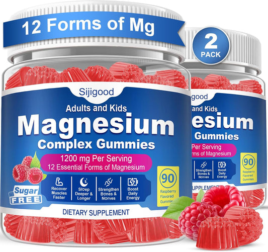 180 Count | Magnesium Complex Gummies for Women & Men, 12 Forms of Magnesium (Glycinate, Citrate& More), Magnesium Supplement with Ashwagandha – Supports Sl♡ep, Bone, Energy, Raspberry Flavor