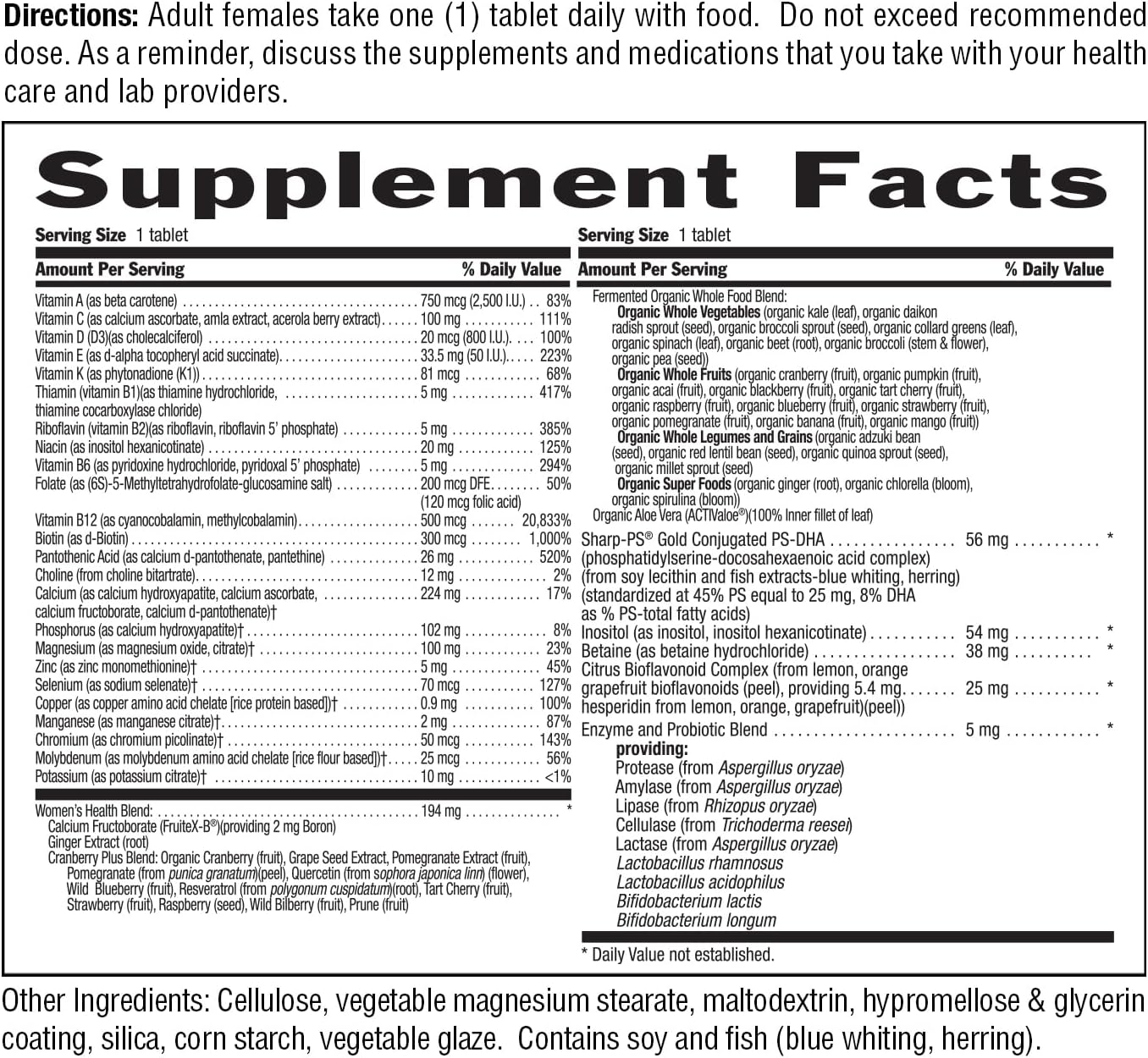 Country Life CORE Daily-1 for Women 50+ Multivitamin - Formulated for Women Over 50, Complete Daily Nutrition with Women's Health Blend, Coenzymated B Vitamins, Probiotics, and Digestive Enzymes