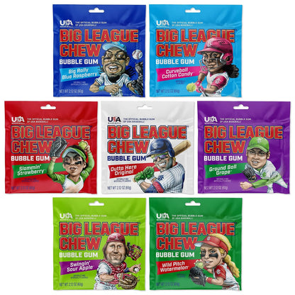 Big League Chew Variety Pack - Chewing Bubble Gum, Pack of 7 Flavors