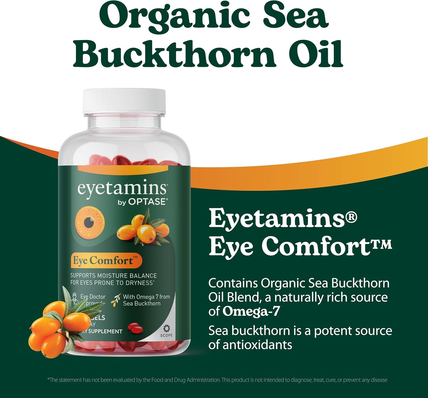 eyetamins® by OPTASE® Eye Comfort™ - 60 Softgels - Eye Doctor Recommended - an Omega-Based Eye Supplement formulated to Support Moisture Balance and Eye Comfort from Within. Plant Based Soft gels.