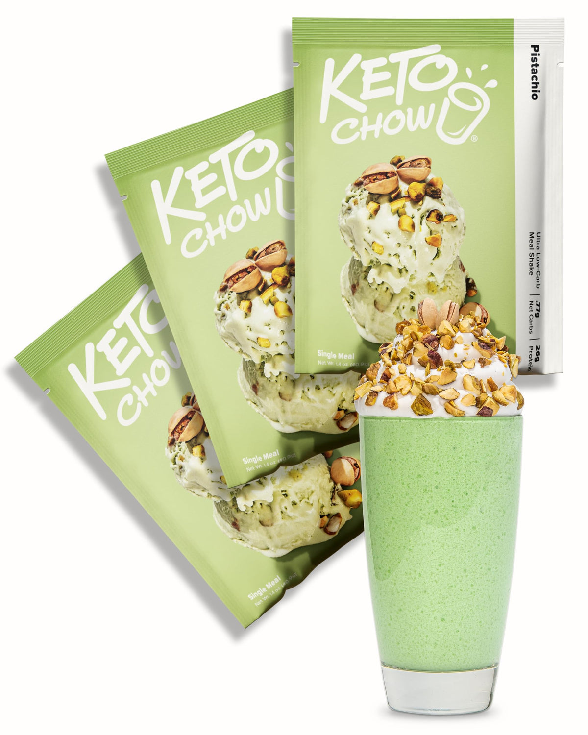 Keto Chow Chocolate Peanut Butter Meal Replacement Shake Powder, 3 Meals