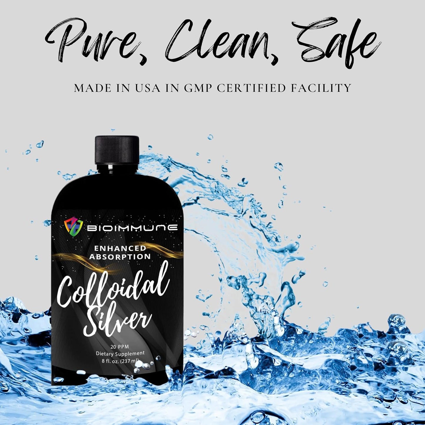 BIOIMMUNE Colloidal Silver Hydrosol Immune Support. Highest Bio-Availability. Clean, Pure & Safe – 99.999% Pure Silver. 3rd Party Verified, Made in USA. Will Remove Unwanted Tiny Visitors