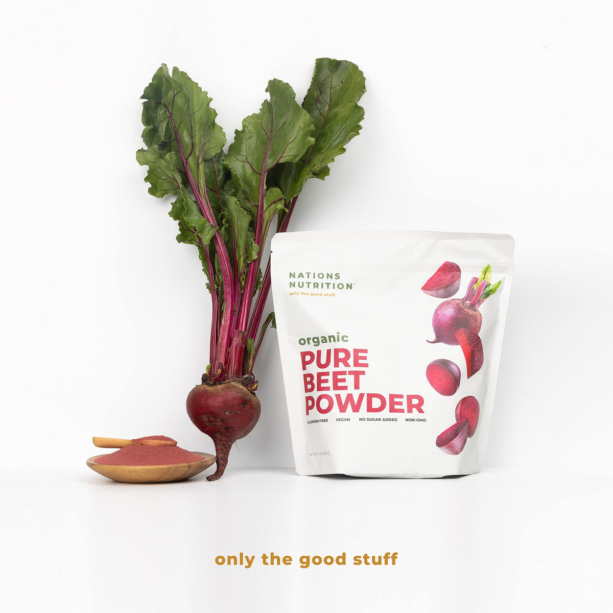 Nations Nutrition Pure Beet Root Powder Organic - Nitric Oxide Circulation Superfood