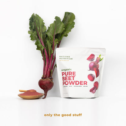 Nations Nutrition Pure Beet Root Powder Organic - Nitric Oxide Circulation Superfood
